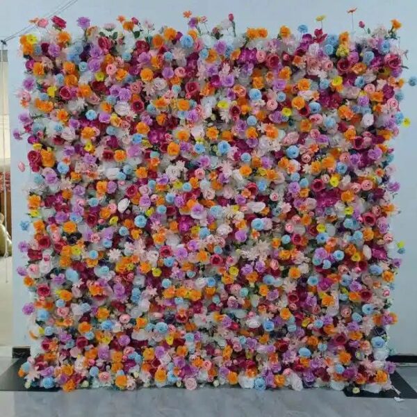 Multi color flower wall