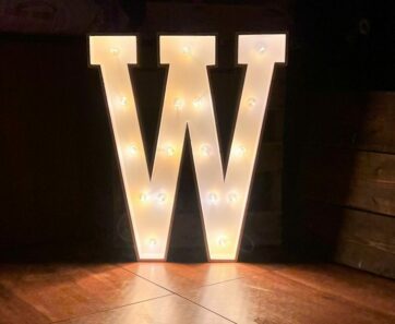 Marquee letter W