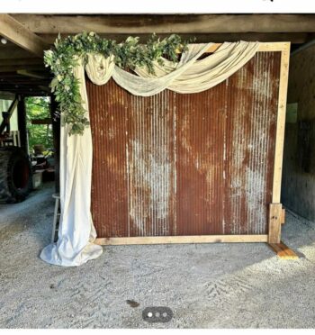 Barn tin backdrop