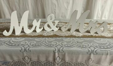 Mr & Mrs-white cursive