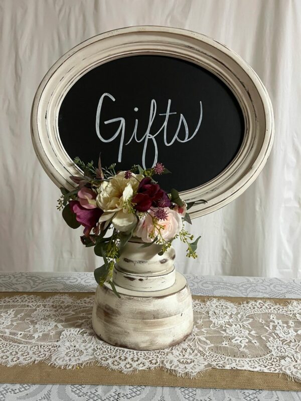 Gift table sign-white distressed