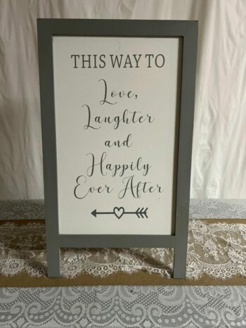 Wedding direction sign