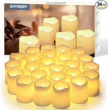 Votive candle-warm white-24 pk