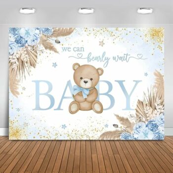 We can bearly wait fabric backdrop